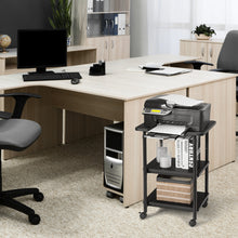 Load image into Gallery viewer, 3-Tier Height Adjustable Printer Stand Beside Table Underdesk Wheels Home Office