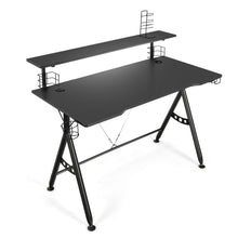 Load image into Gallery viewer, Y-Shaped Ergonomic Game Racing Desk Computer Table Workstation W/ Monitor Shelf