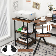 Load image into Gallery viewer, 3-Tier Height Adjustable Printer Stand Beside Table Underdesk Wheels Home Office