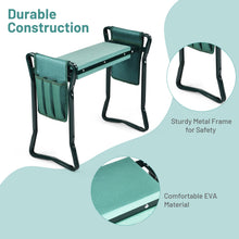 Load image into Gallery viewer, Folding Garden Kneeler and Seat Portable Kneeling Padded Stool W/ 2 Tool Pouches