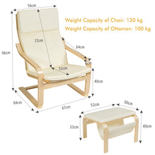 Load image into Gallery viewer, Wooden Lounge Chair with Ottoman Ergonomic Modern Accent Armchair