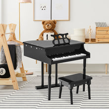 Load image into Gallery viewer, 30-Key Kids Wooden Keyboard Mini Grand Piano with Stool Musical Instrument Toy