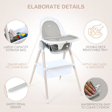 Load image into Gallery viewer, 3 in 1 Convertible Infant Highchair Baby Dining Chair w/Removable Tray Footrest