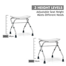 Load image into Gallery viewer, Adjustable Padded Shower Chair Folding Bathroom Tub Stool Benches W/ Handles