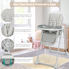 Load image into Gallery viewer, Folding Baby Highchair Height Adjustable Feeding Chair W/ Recline Footrest &Tray