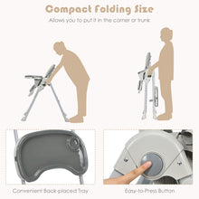 Load image into Gallery viewer, Folding Baby Highchair Height Adjustable Feeding Chair W/ Recline Footrest &Tray
