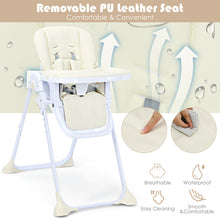 Load image into Gallery viewer, Folding Baby Highchair Height Adjustable Feeding Chair W/ Recline Footrest &Tray
