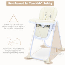 Load image into Gallery viewer, Folding Baby Highchair Height Adjustable Feeding Chair W/ Recline Footrest &Tray