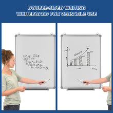 Load image into Gallery viewer, Double Sided Magnetic Whiteboard Aluminum Hanging Board W/ Magnets Pens & Eraser