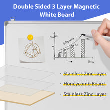 Load image into Gallery viewer, Double Sided Magnetic Dry Erase Whiteboard Portable Hanging Board w/Pen Tray