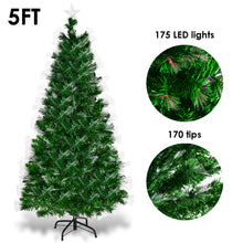 Load image into Gallery viewer, 1.5m Fiber Optic Artificial Christmas Tree LED Blossom Effects W/ Top Star