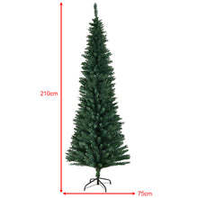 Load image into Gallery viewer, 2.1m Green Artificial Christmas Tree Xmas Decoration Slim for Small Room