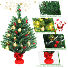Load image into Gallery viewer, 2FT PVC Artificial Christmas Tree Tabletop Festival Xmas Decoration w/LED Lights