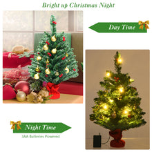 Load image into Gallery viewer, 2FT PVC Artificial Christmas Tree Tabletop Festival Xmas Decoration w/LED Lights