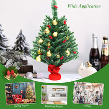 Load image into Gallery viewer, 2FT PVC Artificial Christmas Tree Tabletop Festival Xmas Decoration w/LED Lights