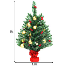 Load image into Gallery viewer, 2FT PVC Artificial Christmas Tree Tabletop Festival Xmas Decoration w/LED Lights