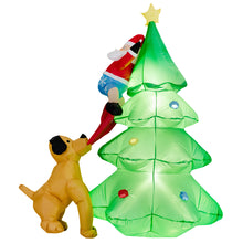 Load image into Gallery viewer, 1.8m Inflatable LED Dog Chase Santa to Christmas Tree Outdoor Indoor Decoration