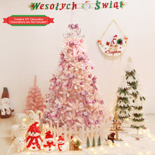 Load image into Gallery viewer, Pink Christmas Tree Full-bodied Artificial Tree with Metal Stand Realistic X-mas Traditional Decoration Hinged Tree for Living Room
