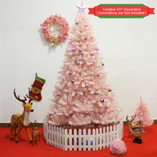 Load image into Gallery viewer, Pink Christmas Tree Full-bodied Artificial Tree with Metal Stand Realistic X-mas Traditional Decoration Hinged Tree for Living Room