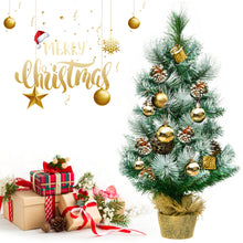 Load image into Gallery viewer, 2 FT/ 60CM Snow Flocked Pine Artificial Christmas Tree Pine Cone Xmas Decoration