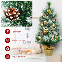 Load image into Gallery viewer, 2 FT/ 60CM Snow Flocked Pine Artificial Christmas Tree Pine Cone Xmas Decoration