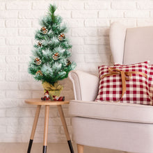 Load image into Gallery viewer, 2 FT/ 60CM Snow Flocked Pine Artificial Christmas Tree Pine Cone Xmas Decoration