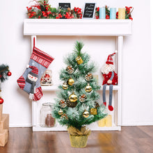 Load image into Gallery viewer, 2 FT/ 60CM Snow Flocked Pine Artificial Christmas Tree Pine Cone Xmas Decoration