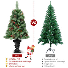 Load image into Gallery viewer, 4FT Artificial Christmas Tree Indoor Outdoor Xmas Tree Decoration W/ Pine Cones