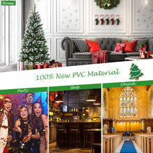 Load image into Gallery viewer, 5ft Snow Flocked Christmas Tree Premium Hinged Slim Xmas Tree W/ Red Berries