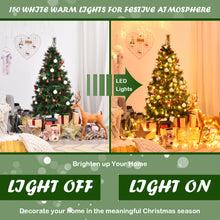 Load image into Gallery viewer, 5FT Artificial Christmas Tree Pre-lit Green Pine Xmas Tree Decor W/ Red Berries