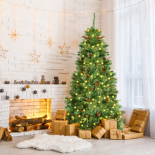 Load image into Gallery viewer, 6FT Artificial Pre-Lit Christmas Tree 250 Warm LED Lights Xmas Tree Decoration