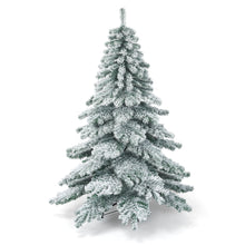 Load image into Gallery viewer, 6FT Fir Snow Flocked Artificial Christmas Tree Hinged Alaskan Xmas Pine Tree