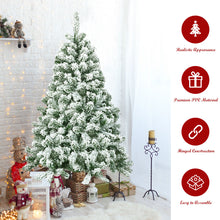 Load image into Gallery viewer, 4.5FT Artificial Christmas Tree Snow Flocked Hinged Pine Tree Home Outdoor Decor