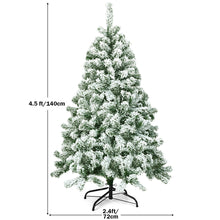 Load image into Gallery viewer, 4.5FT Artificial Christmas Tree Snow Flocked Hinged Pine Tree Home Outdoor Decor