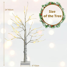 Load image into Gallery viewer, 2FT Pre-lit Twig Birch Tree White Christmas Tree Decoration Warm White LED Light
