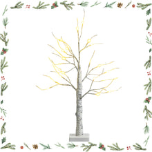 Load image into Gallery viewer, 2FT Pre-lit Twig Birch Tree White Christmas Tree Decoration Warm White LED Light