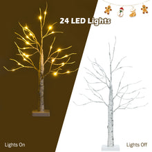Load image into Gallery viewer, 2FT Pre-lit Twig Birch Tree White Christmas Tree Decoration Warm White LED Light