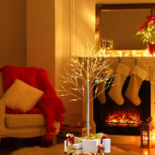 Load image into Gallery viewer, 4FT Pre-lit Twig Birch Tree White Christmas Tree Decoration Warm White LED Light