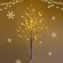 Load image into Gallery viewer, 4FT Pre-lit Twig Birch Tree White Christmas Tree Decoration Warm White LED Light