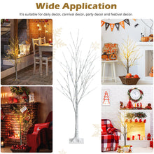 Load image into Gallery viewer, 4FT Pre-lit Twig Birch Tree White Christmas Tree Decoration Warm White LED Light