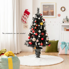 Load image into Gallery viewer, 4FT Pre-lit Artificial Christmas Tree Entrance Black Potted Xmas Tree Decoration
