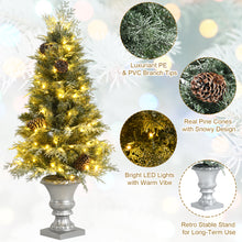 Load image into Gallery viewer, 4FT Pre-Lit Artificial Christmas Tree Snowy Entrance Pine Tree W/ 100 LED Lights