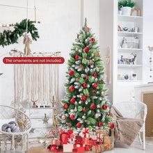 Load image into Gallery viewer, 6FT Artificial Christmas Tree Green Snow Flocked Xmas Tree Decoration In/Outdoor