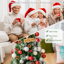 Load image into Gallery viewer, 4FT Decorative Xmas Tree W/ Pine Cones & Red Berry Clusters 160 PVC Tips & Pine Needles Snowy Design Metal Stand Unlit Festival Celebrating Decoration