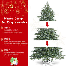 Load image into Gallery viewer, 6FT Snow Flocked Christmas Tree Luxury Artificial Xmas Full Tree W/ Metal Stand