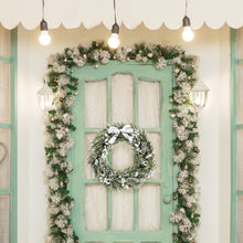 Load image into Gallery viewer, Christmas Wreath 60cm Snow Flocked Xmas Decorated Garland with Silver Bowknot Pine Cone and White Berries