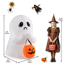Load image into Gallery viewer, 4 FT Halloween Inflatable Colorful Dimming Ghost Holding Pumpkin Blow-up Ghost