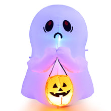 Load image into Gallery viewer, 4 FT Halloween Inflatable Colorful Dimming Ghost Holding Pumpkin Blow-up Ghost