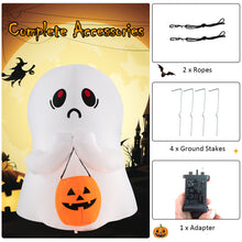Load image into Gallery viewer, 4 FT Halloween Inflatable Colorful Dimming Ghost Holding Pumpkin Blow-up Ghost