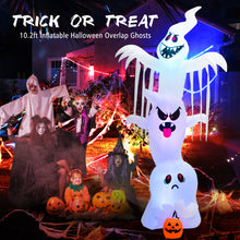Load image into Gallery viewer, 10.2 ft Inflatable Halloween Overlap Ghost Giant Blow up Halloween Decoration